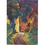 Christian Arnold. „Liebespaar (Weg zwischen Bäumen und Häusern)“. 1922/23