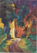 Christian Arnold. ”Liebespaar (Weg zwischen Bäumen und Häusern)”. 1922/23