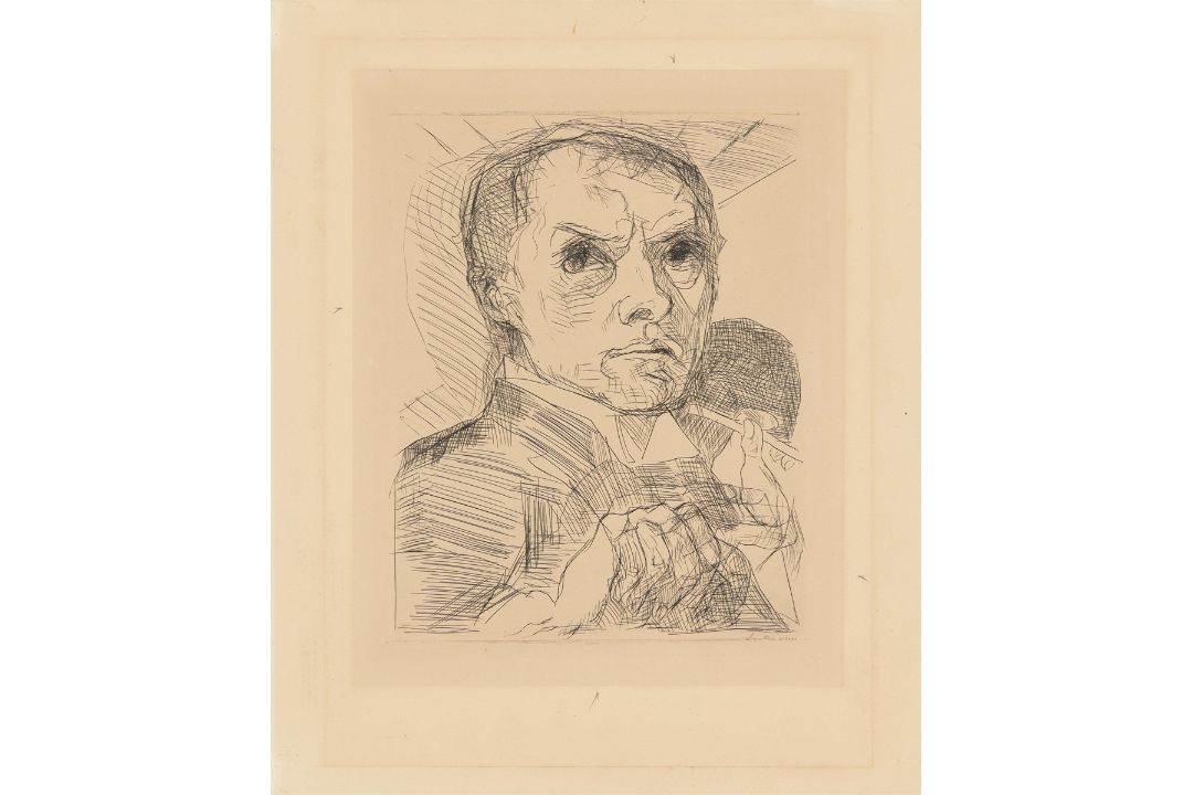 Max Beckmann. „Selbstbildnis mit Griffel“. Um 1916 - Bild 1 aus 3