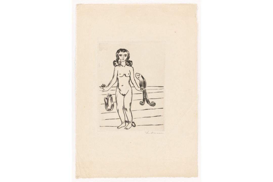 Max Beckmann. „Die Prinzessin Ursula von Bärwalde im Schlossturm von König Jerum gefangen,…. 1923/24 - Bild 2 aus 3