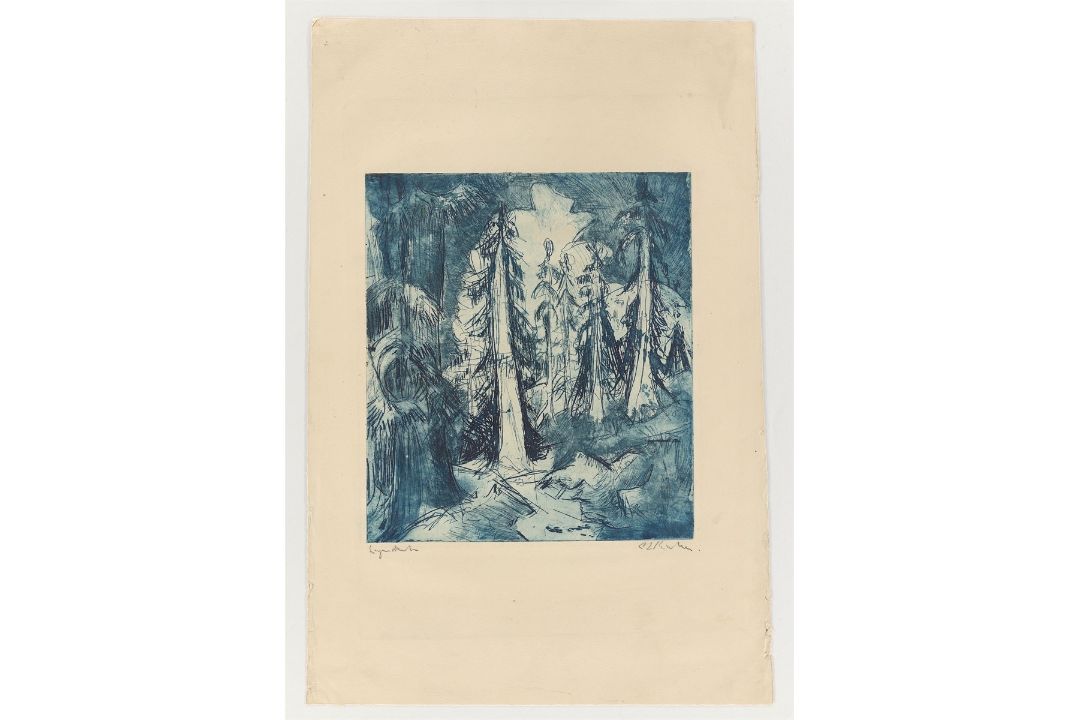 Ernst Ludwig Kirchner. „Alpenweg mit Wettertannen“. 1919 - Bild 2 aus 4