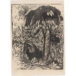 Ernst Ludwig Kirchner. „Bäume und Büsche am Strand, Fehmarn“. 1913