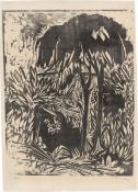 Ernst Ludwig Kirchner. ”Bäume und Büsche am Strand, Fehmarn”. 1913