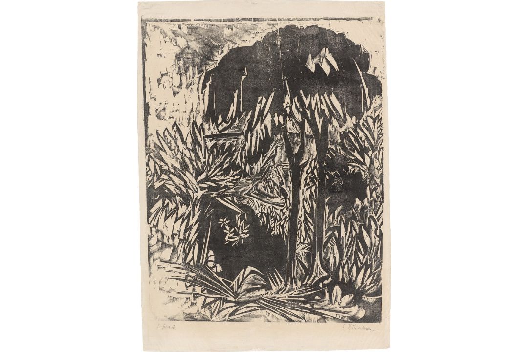 Ernst Ludwig Kirchner. „Bäume und Büsche am Strand, Fehmarn“. 1913 - Bild 1 aus 3