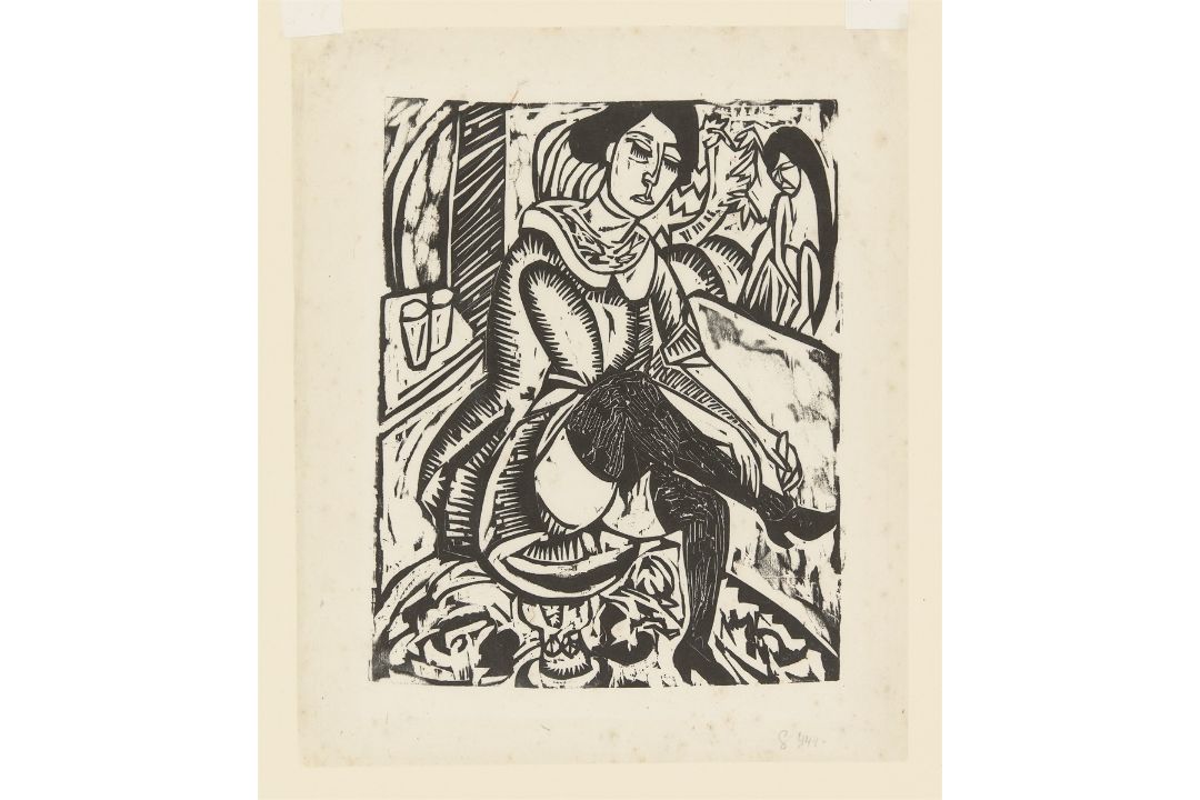 Ernst Ludwig Kirchner. „Frau, Schuh zuknöpfend“. 1912/13 - Bild 2 aus 3