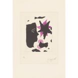 Georges Braque. „Tête en profil et l’étoile (mauve)“. 1960