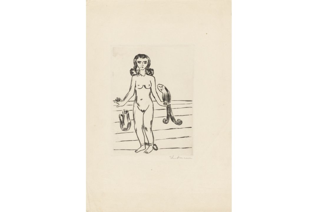 Max Beckmann. „Die Prinzessin Ursula von Bärwalde im Schlossturm von König Jerum gefangen,…. 1923/24 - Bild 1 aus 3
