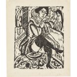 Ernst Ludwig Kirchner. „Frau, Schuh zuknöpfend“. 1912/13