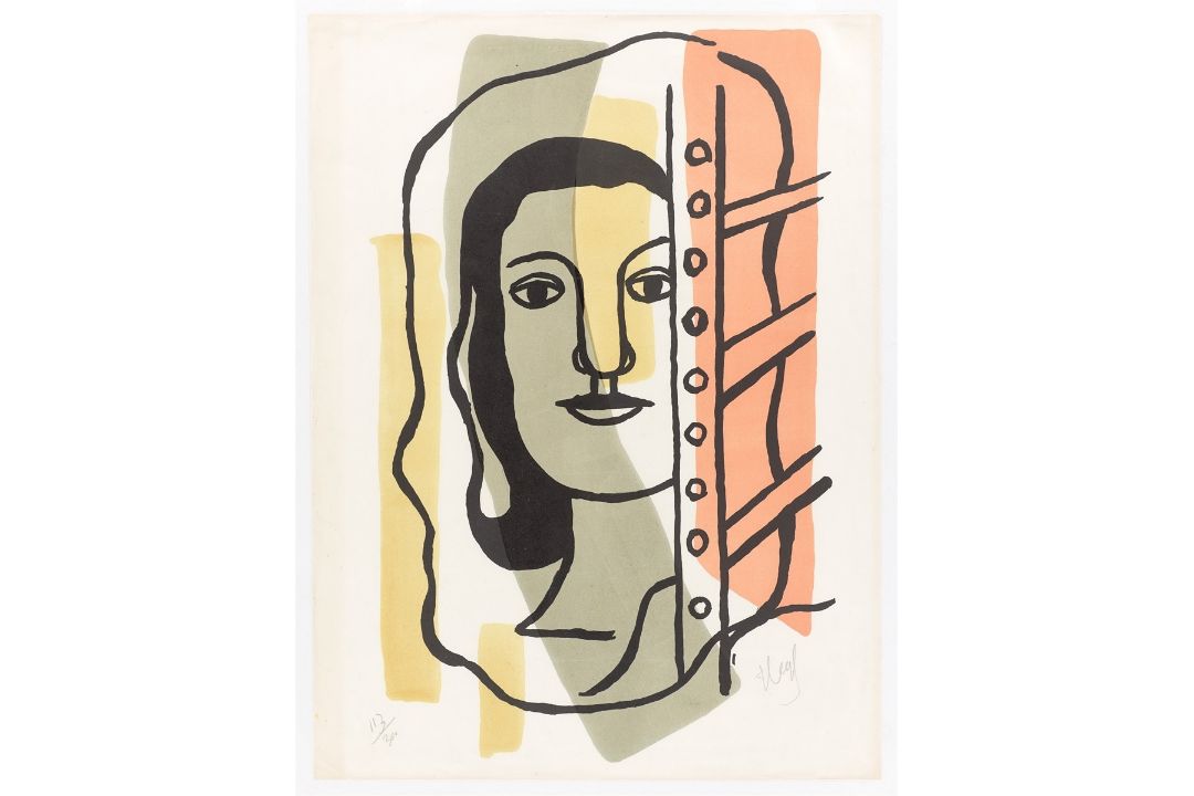 Fernand Léger. „Tête de femme“. 1949 - Bild 2 aus 3