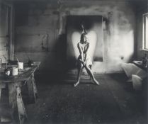 Karin Székessy (i.e. Wunderlich). Jutta in the studio of Paul Wunderlich. 1967