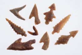Group of Neolithic Flint Arrowheads of Special Forms, Mali Region, ca. 4500–2500 BC
