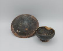 Early Apulian Black-Glazed Plate and Footed Bowl, South Italy, 4th–3rd Century BC