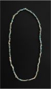 Faience Necklace with Ribbed Melon Beads, Ancient Egypt, New Kingdom to Late Period, 1550–332 BC
