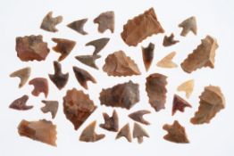 Group of Neolithic Stone Arrowheads, Aïr Mountains, Central Niger, ca. 4500–3000 BC