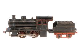 Märklin B-Dampflok 4001, Spur 1, spiritusbetrieben, schwarz, mit Tender und Brenner (rest.), NV,