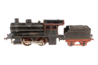 Märklin B-Dampflok 4001, Spur 1, spiritusbetrieben, schwarz, mit Tender und Brenner (rest.), NV,