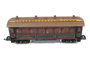 Bing int. Speisewagen, Spur 2, uralt, HL, mit Inneneinrichtung und 6 AT, Stirnseiten, Dach und