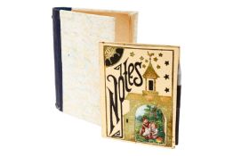Notizbuch und Schreibmappe mit Briefpapier und Briefumschlägen, H 8,5 und 9 cm, als Dekoration für