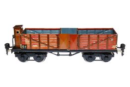 Märklin Hochbordwagen 1851, Spur 0, CL, kleine Stellen und Schriftzüge tw ÜL, L 24,5, sonst Z 2