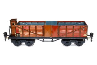 Märklin Hochbordwagen 1851, Spur 0, CL, kleine Stellen und Schriftzüge tw ÜL, L 24,5, sonst Z 2