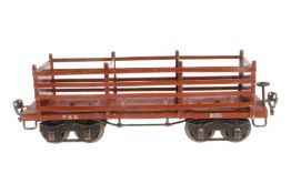 Märklin amerik. Plattenwagen 2932 PRR, Spur 1, HL, LS und gealterter Lack, L 28, Z 2-3