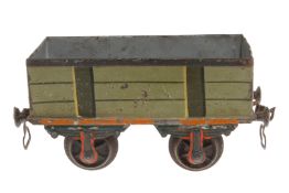Märklin offener Güterwagen 1816, Spur 2, uralt, HL, mit Bügelkupplungen, Radsätze Spur 1, LS und