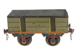 Märklin offener Güterwagen 1816, Spur 2, uralt, HL, mit Bügelkupplungen, Radsätze Spur 1, LS und