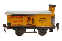 Märklin Bananenwagen 1992, Spur 0, HL, mit BRHh und 2 ST, LS und gealterter Lack, L 16,5, Z 2-3