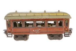 Märklin int. Speisewagen 1842, Spur 1, uralt, HL, mit Inneneinrichtung und 4 AT, Kleinteile tw