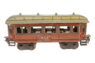 Märklin int. Speisewagen 1842, Spur 1, uralt, HL, mit Inneneinrichtung und 4 AT, Kleinteile tw