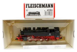 Fleischmann 1-D-1 Tenderlok ”86 739” 4086, Spur H0, 2-Leiter, schwarz, Alterungsspuren, im leicht
