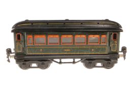 Märklin Personenwagen 1886, Spur 0, CL, mit 4 AT, LS und gealterter Lack, L 21,5, Z 3