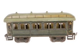 Märklin Personenwagen 1841, Spur 1, uralt, HL, mit Inneneinrichtung und 4 AT, LS und gealterter