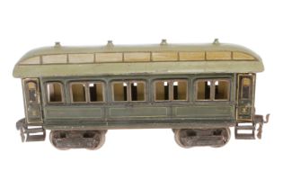 Märklin Personenwagen 1841, Spur 1, uralt, HL, mit Inneneinrichtung und 4 AT, LS und gealterter