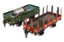 2 Märklin Wagen 1761 und 1772, Spur 0, 1 Kupplungen fremd ersetzt, L 16,5, Z 2-3