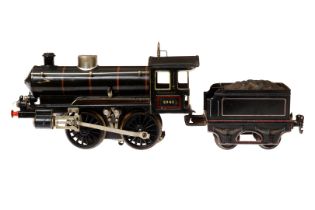 Märklin B-Dampflok ”1041”, Spur 1, Starkstrom, schwarz, mit Tender und 2 el. bel. Stirnlampen, LS tw