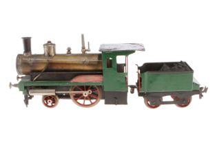 1-A Dampflok, Spur 1, spiritusbetrieben, ÜL, mit Brenner und Tender, Z 4