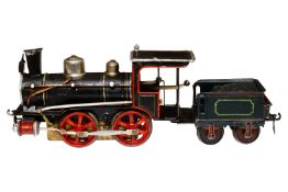 Märklin B-Dampflok 1022, Spur 2, Spurweite 54, uralt, Uhrwerk intakt, HL, mit Tender, imit.