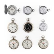 CORTEBERT, LEVIS STRAUSS, ECC, LOTTO DI NOVE OROLOGI DA TASCA NUOVI, FONDO DI MAGAZZINO, CON
