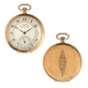 EBERHARD, OROLOGIO DA TASCA IN ORO CON COFANETTO EBERHARD ORIGINALE, SVIZZERA 1916 CIRCA