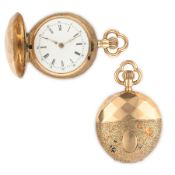 OROLOGIO DA TASCA IN ORO, A FORMA DI BORRACCIA, SVIZZERA 1890 CIRCA