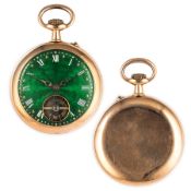 OROLOGIO DA TASCA IN ORO, CON QUADRANTE GUILLOCHE', SVIZZERA 1910 CIRCA