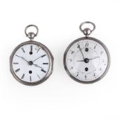 LOTTO DI DUE SVEGLIARINI IN ARGENTO, SVIZZERA 1840 CIRCA