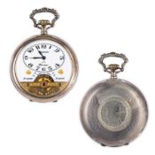 HEBDOMAS PERSEO, OROLOGIO DA TASCA 8 GIORNI, NUOVO FONDO DI MAGAZZINO, SVIZZERA 1980 CIRCA