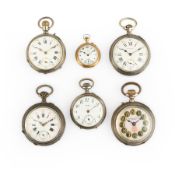 LOTTO COMPOSTO DA 6 OROLOGI, IN ARGENTO E ORO, FRANCIA E SVIZZERA, 1880-1910 CIRCA