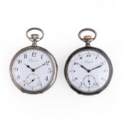 LONGINES, LOTTO DI DUE OROLOGI IN ARGENTO, SVIZZERA 1910 CIRCA