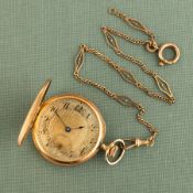 OROLOGIO DA TASCA SAVONETTE IN ORO, CON CATENA IN ORO, FRANCIA 1910 CIRCA