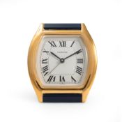 CARTIER, MUST DE CARTIER, OROLOGIO DA TAVOLO DA VIAGGIO CON SVEGLIA, SVIZZERA 1985 CIRCA
