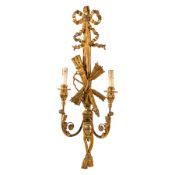 COPPIA DI APPLIQUE IN LEGNO INTAGLIATO E DORATO, XVIII-XIX SECOLO