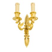 CINQUE APPLIQUE IN BRONZO DORATO, XX SECOLO